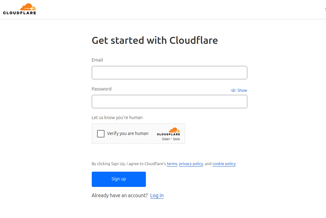 Cloudflare - Account Signup